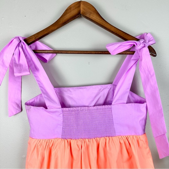 LILLY PULITZER Anlee Cotton Top Purple Iris and Peach Bellini Colorblock NWOT - Picture 7 of 10